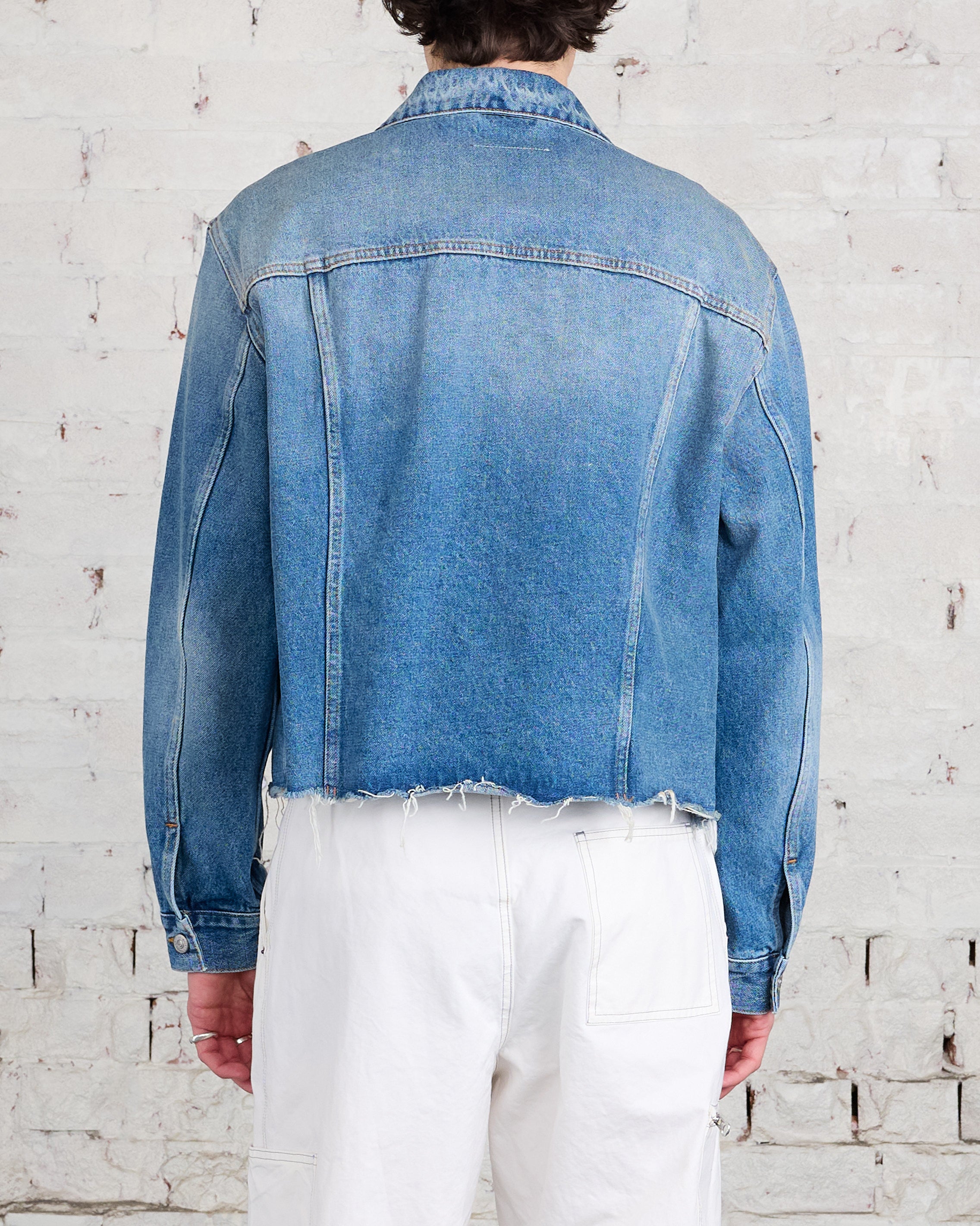 MM6 Maison Margiela Denim Cropped Jacket Light Blue – LESS 17