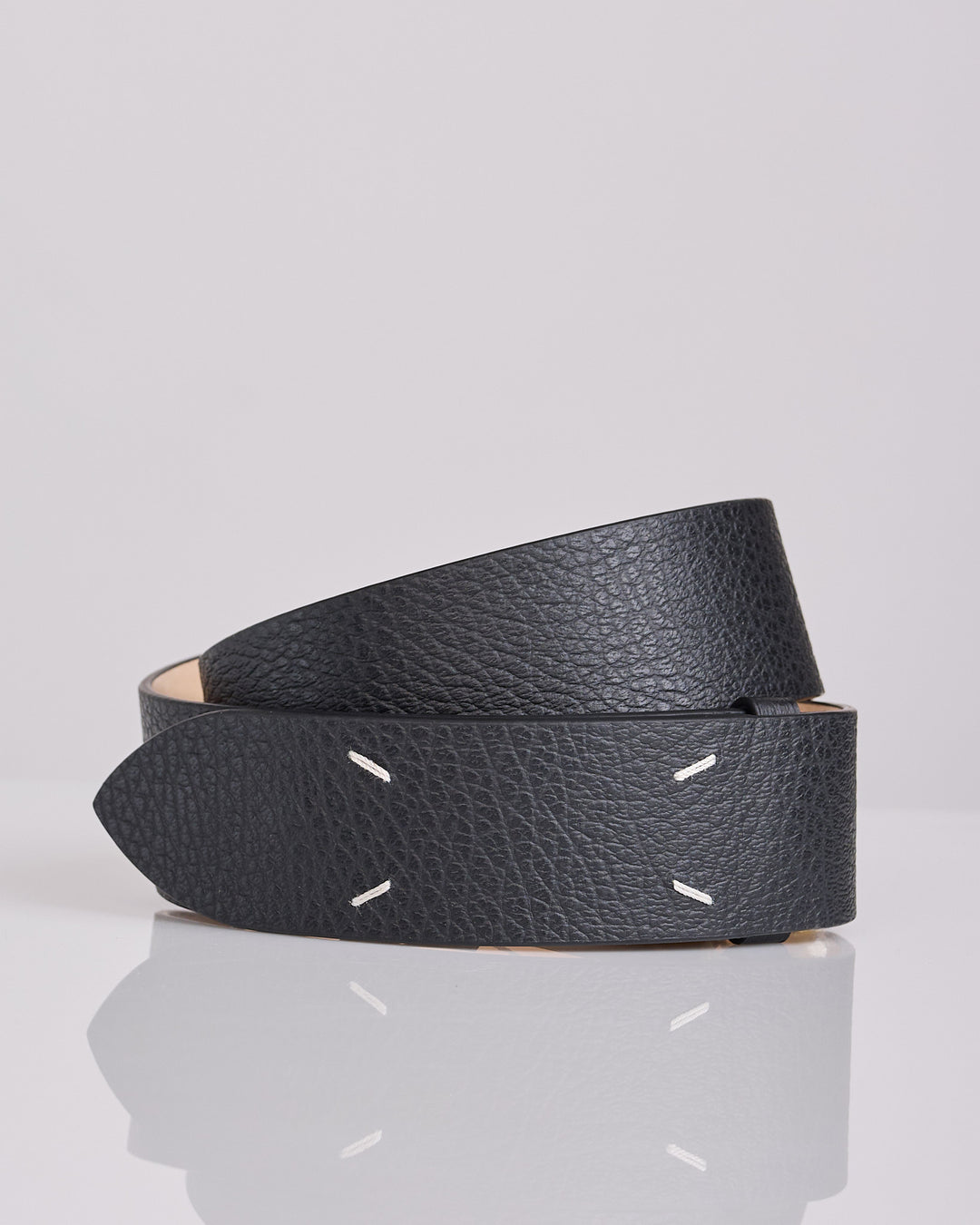 Maison Margiela 45mm Belt Embossed Grainy Leather Black