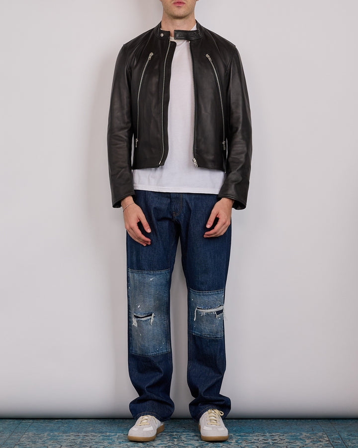 Maison Margiela 5-Zip Ovine Leather Jacket Black