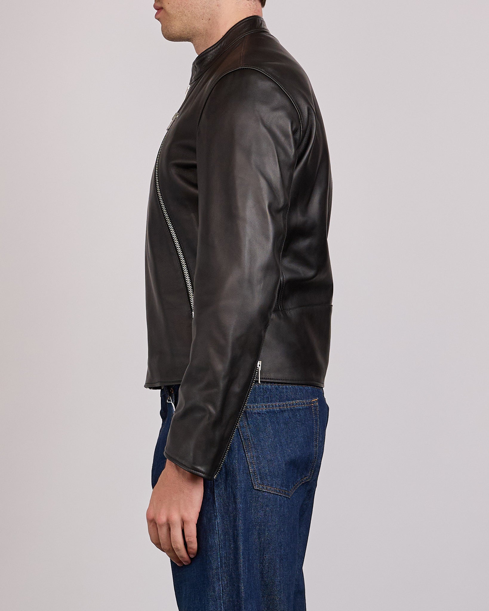 Maison Margiela 5-Zip Ovine Leather Jacket Black – LESS 17
