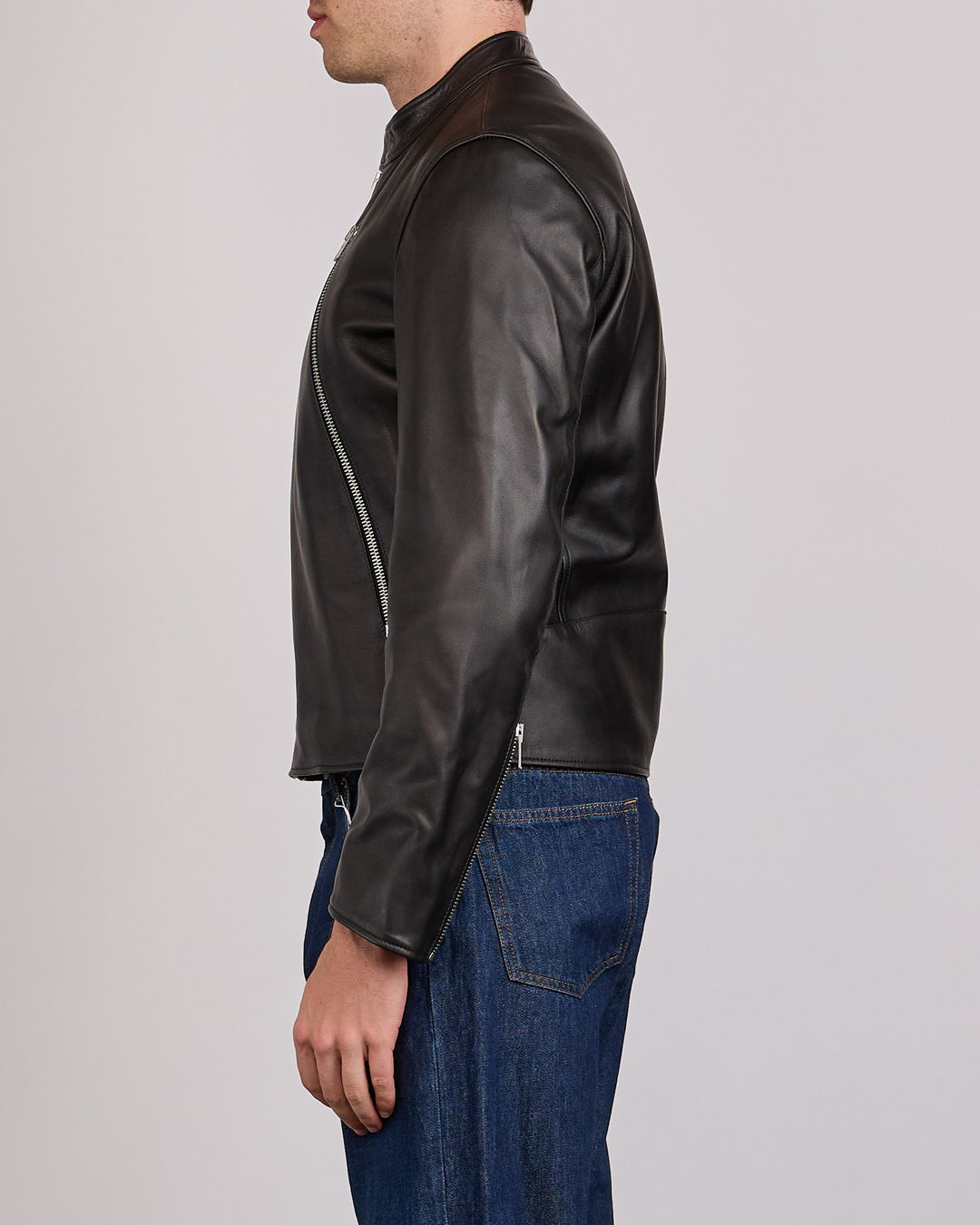Maison Margiela 5-Zip Ovine Leather Jacket Black