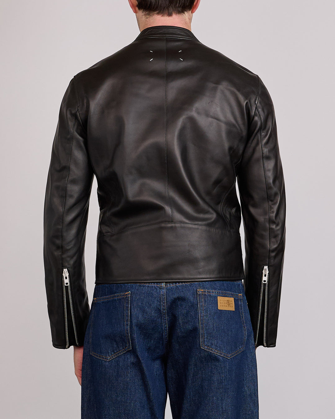 Maison Margiela 5-Zip Ovine Leather Jacket Black