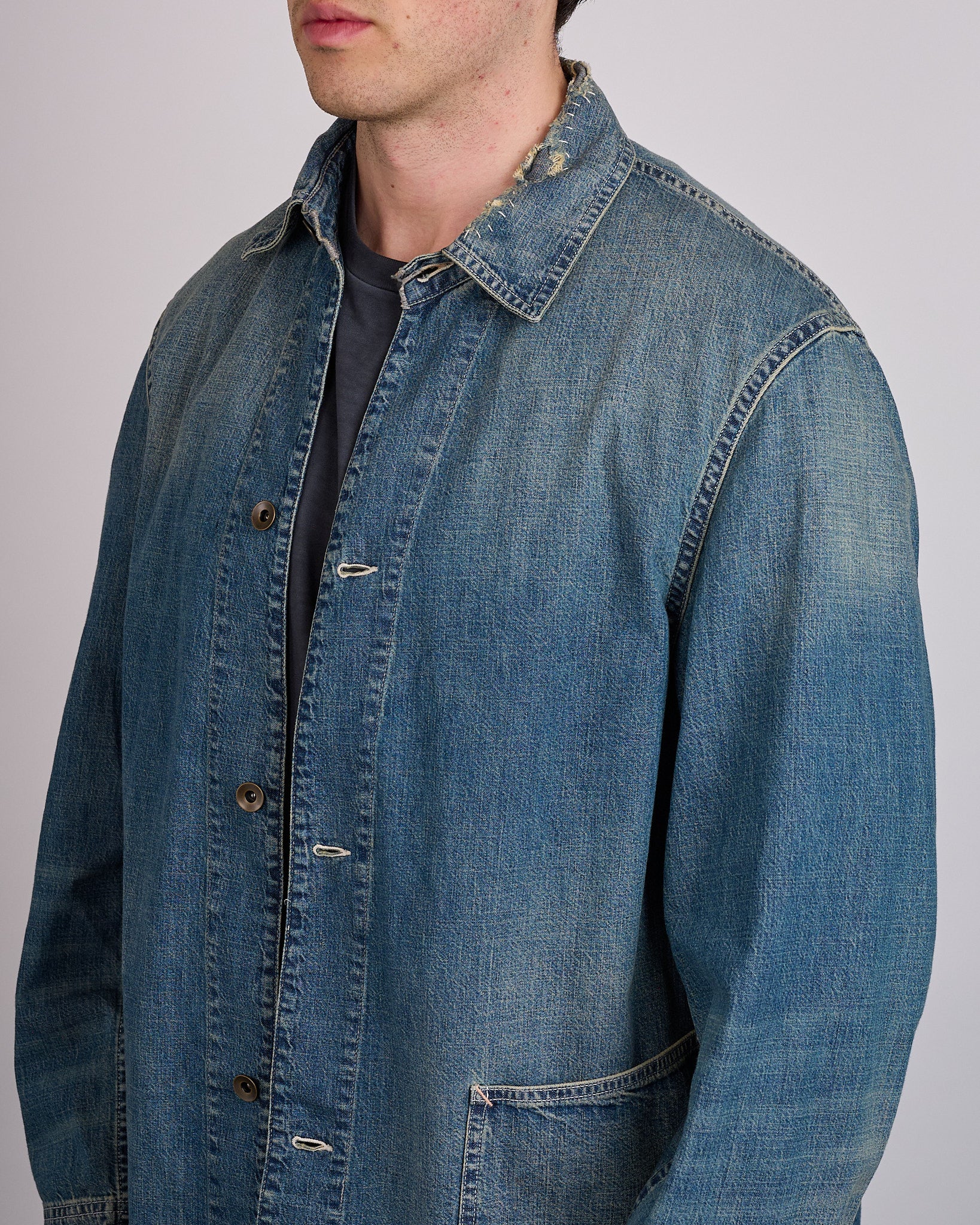 Maison Margiela 8oz Japanese Denim Chore Jacket Washed Blue – LESS 17