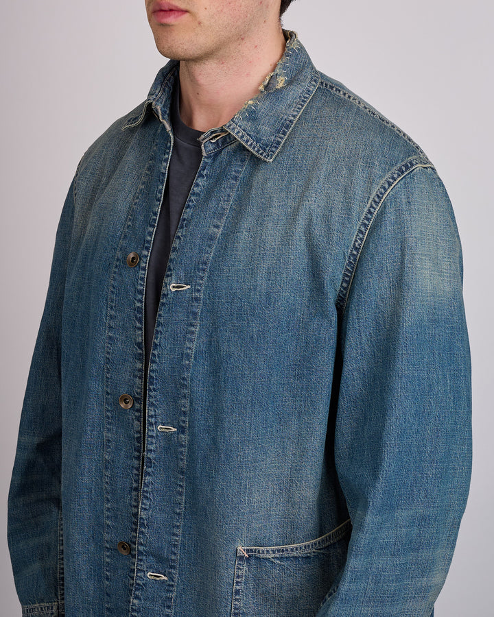 Maison Margiela 8oz Japanese Denim Chore Jacket Washed Blue