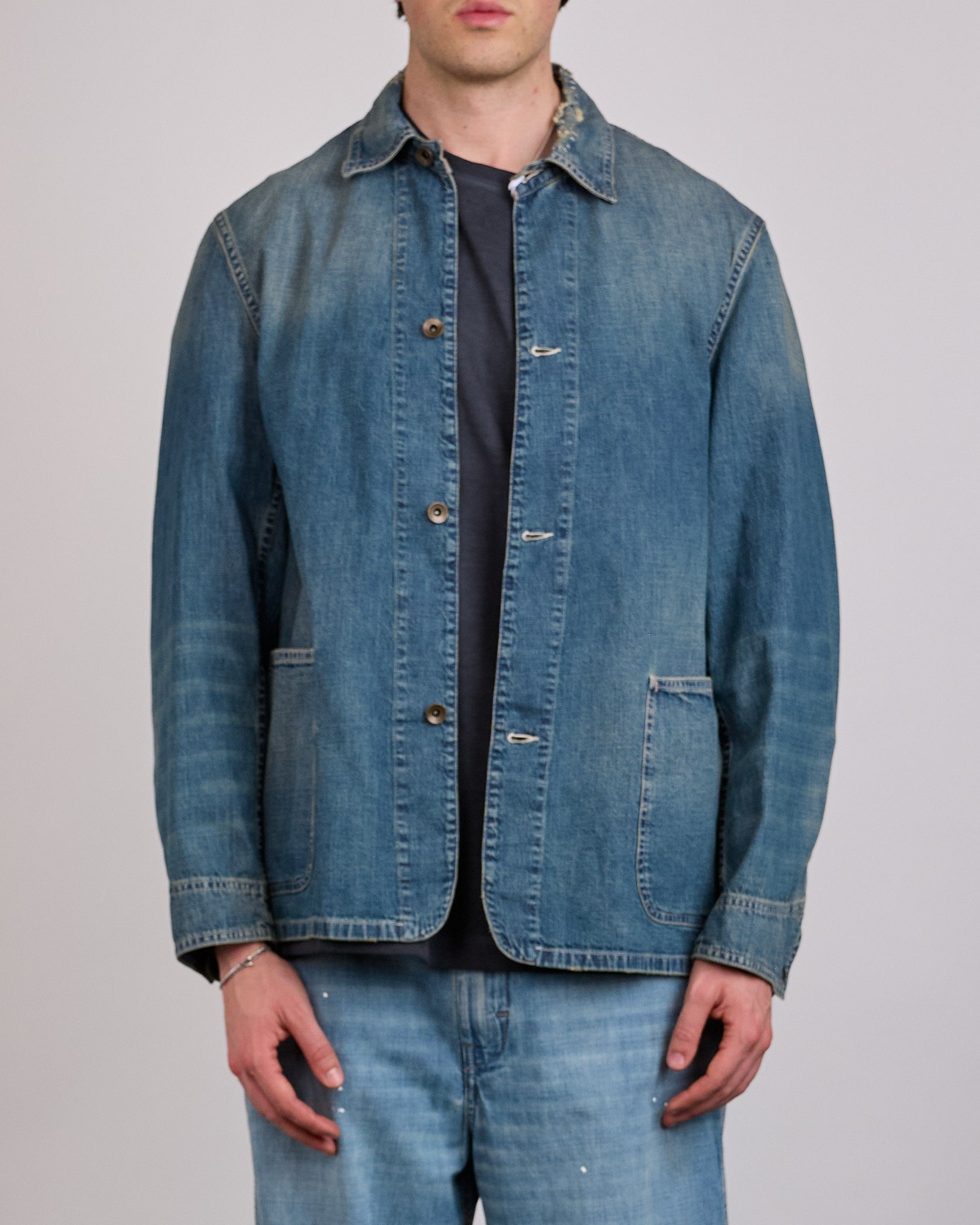 Maison Margiela 8oz Japanese Denim Chore Jacket Washed Blue – LESS 17