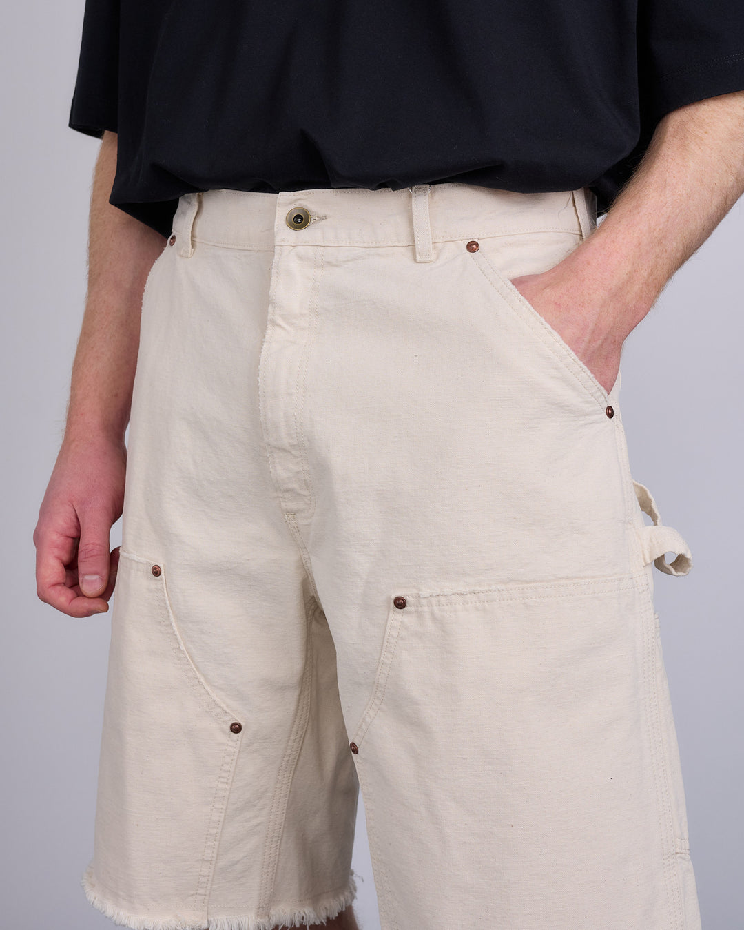 Maison Margiela Cotton Canvas Carpenter Short Ecru