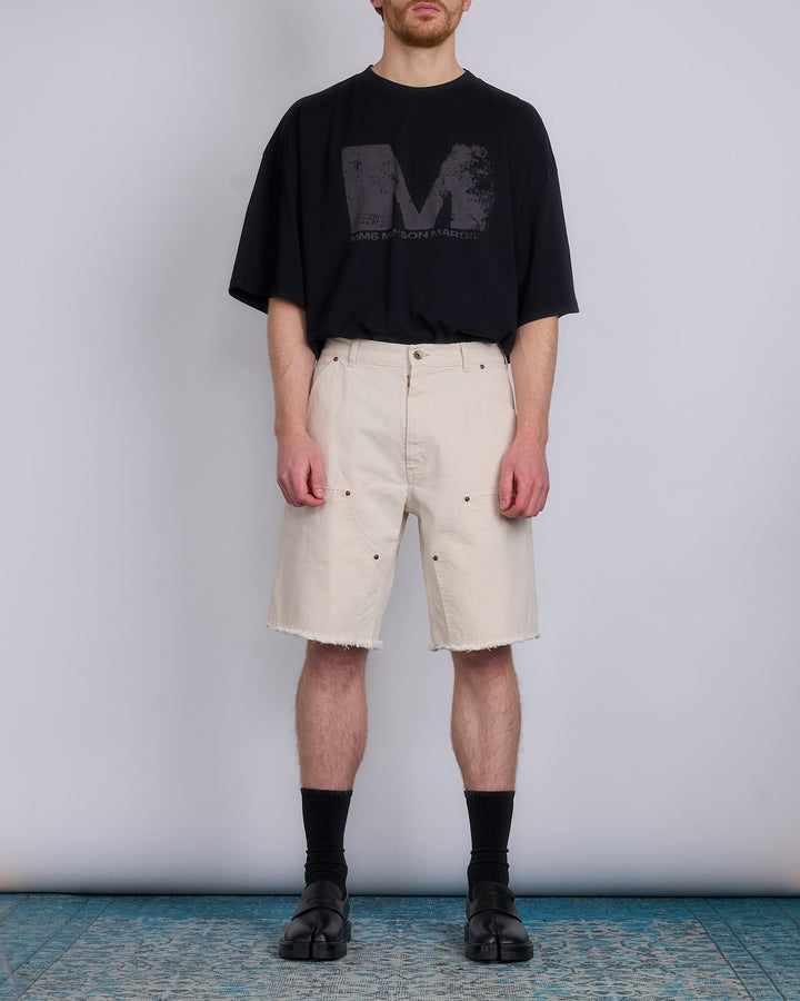 Maison Margiela Cotton Canvas Carpenter Short Ecru