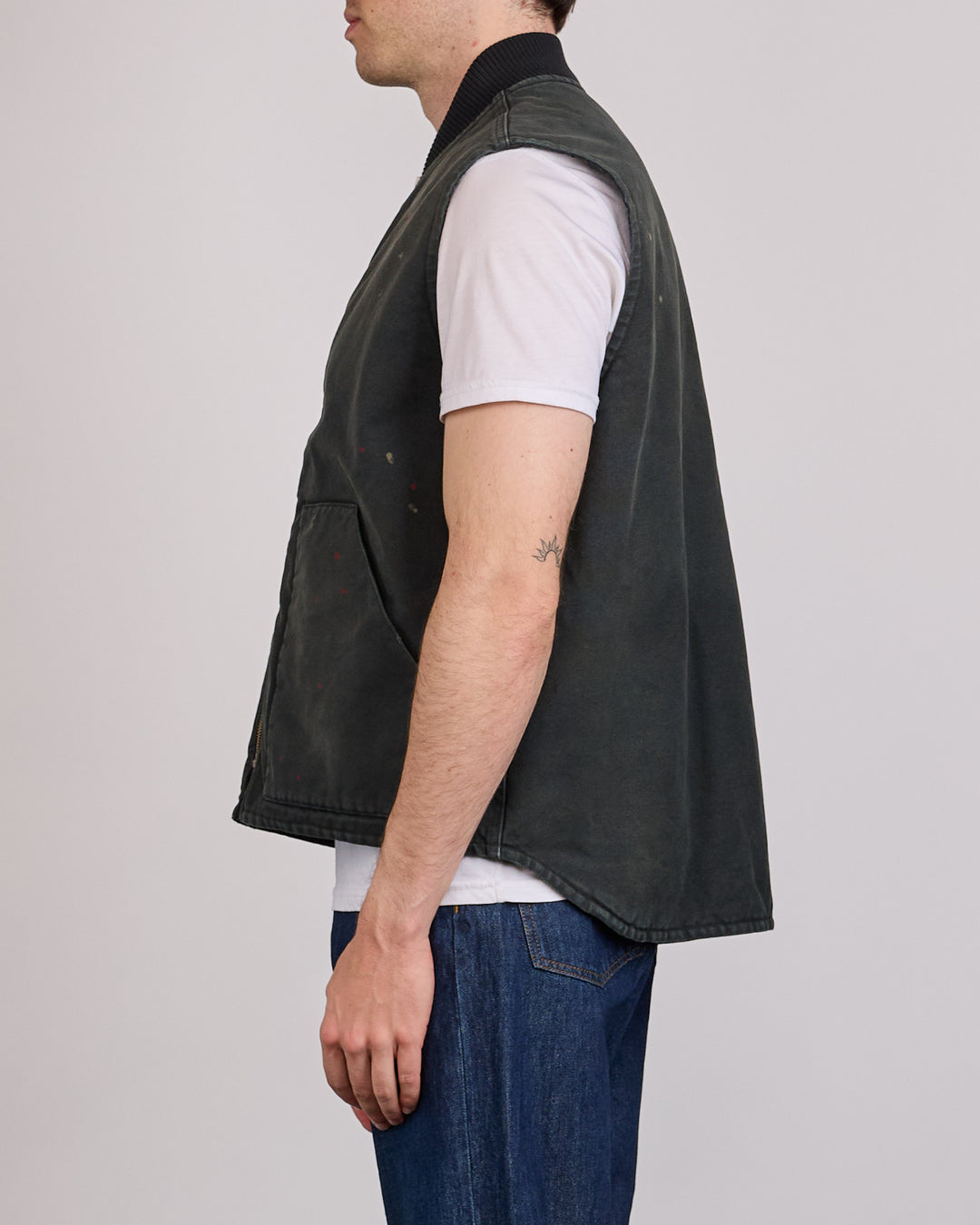 Maison Margiela Cotton Canvas Workwear Vest Black + Spots