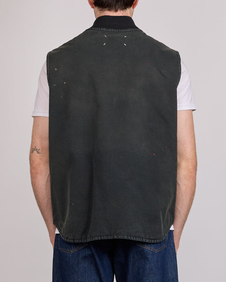 Maison Margiela Cotton Canvas Workwear Vest Black + Spots