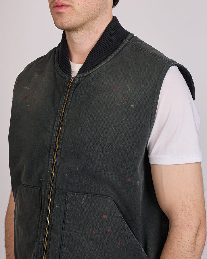 Maison Margiela Cotton Canvas Workwear Vest Black + Spots