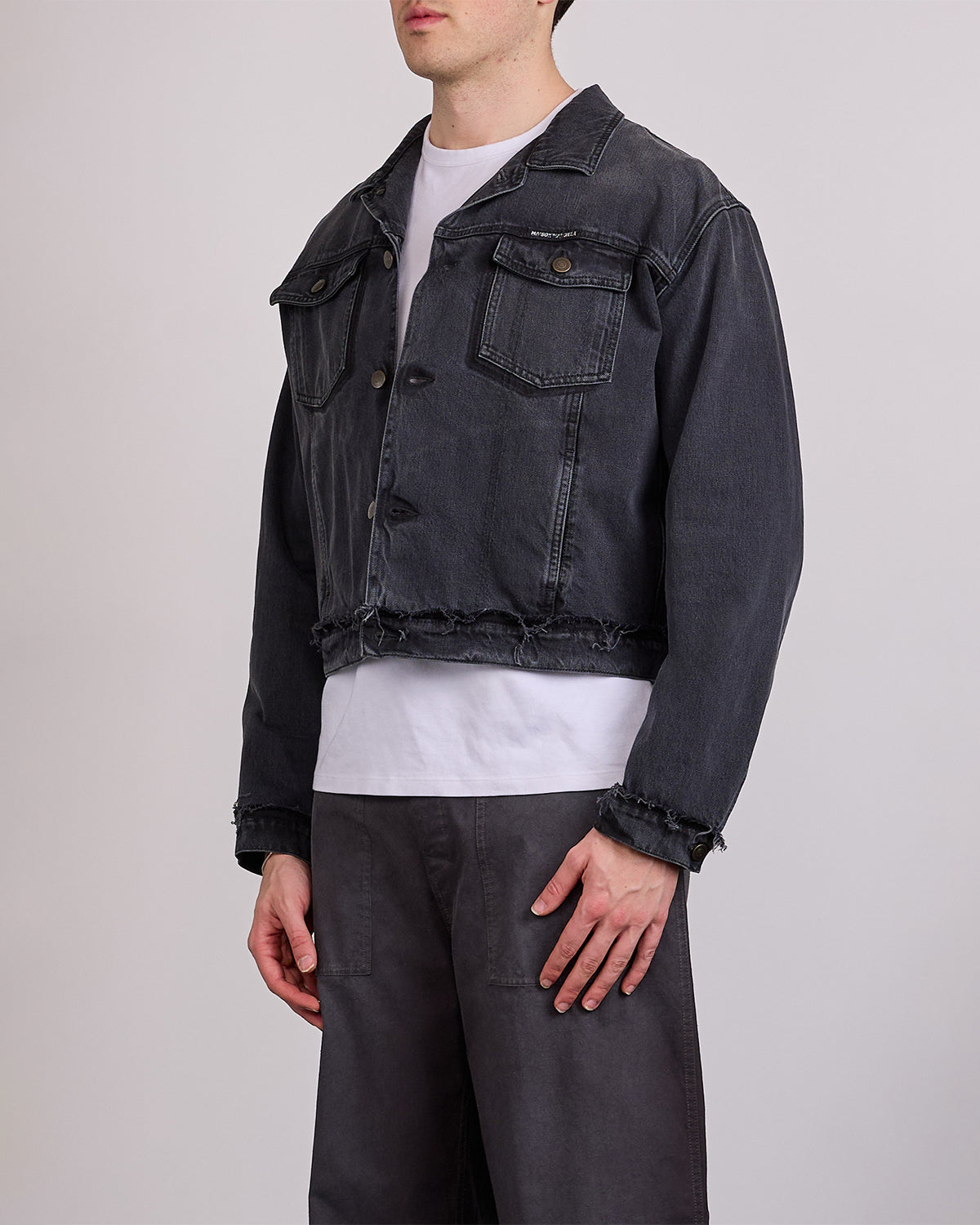 Maison Margiela Cropped 14oz Denim Jacket Washed Black – LESS 17
