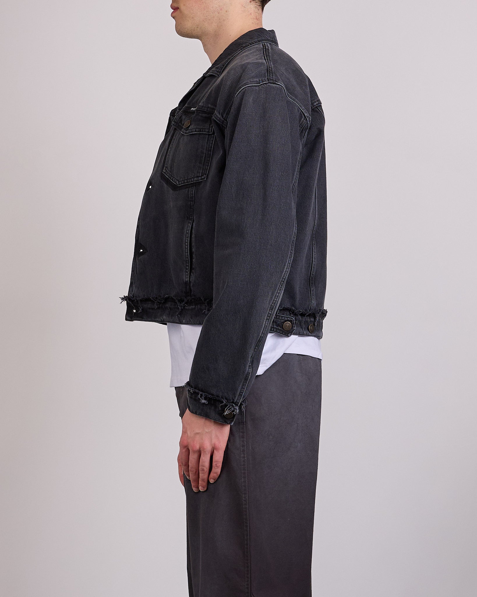 Maison Margiela Cropped 14oz Denim Jacket Washed Black – LESS 17
