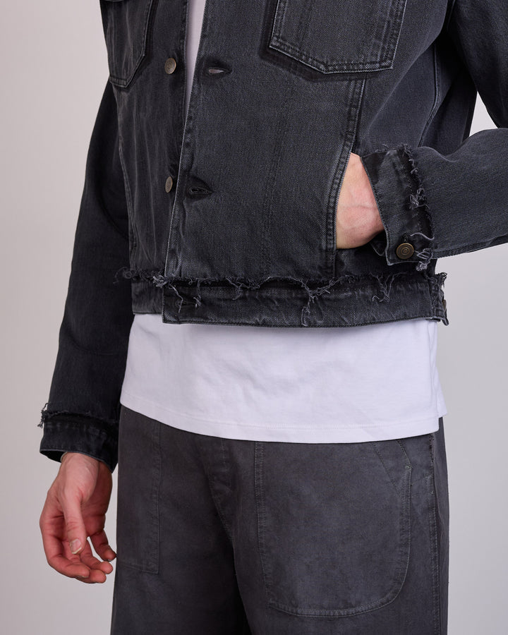 Maison Margiela Cropped 14oz Denim Jacket Washed Black