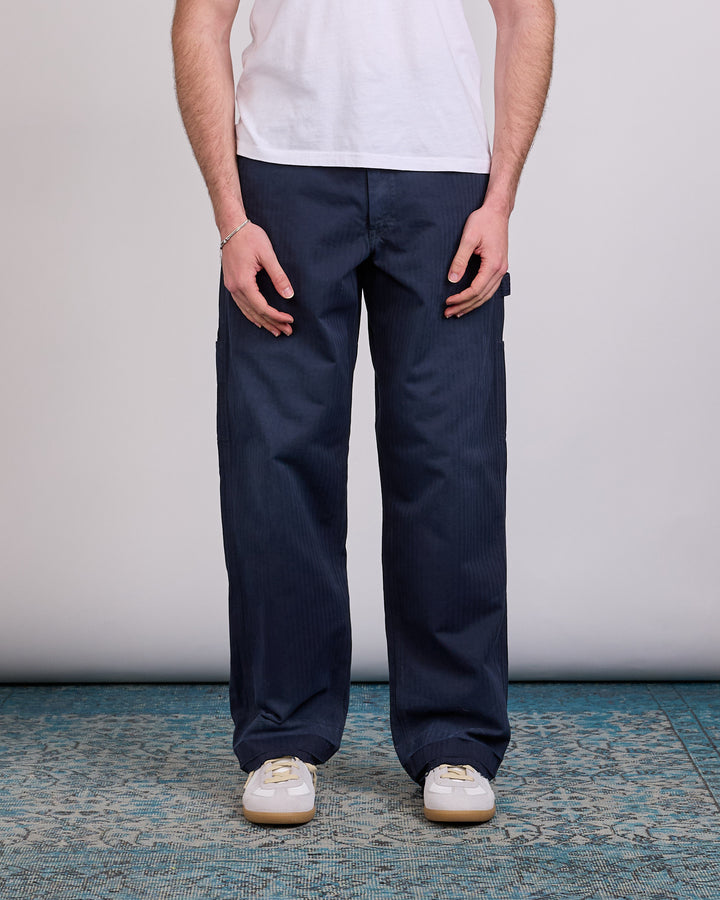 Maison Margiela Herringbone Workwear Pant Stone Wash Navy