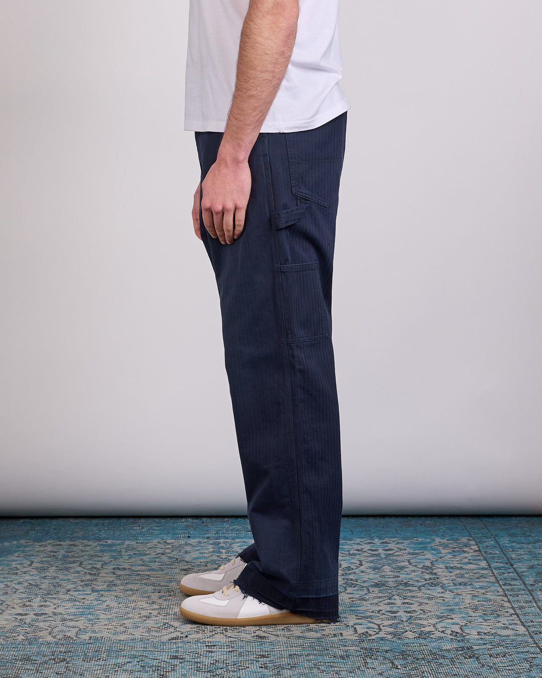 Maison Margiela Herringbone Workwear Pant Stone Wash Navy