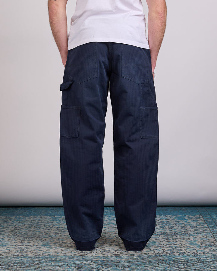 Maison Margiela Herringbone Workwear Pant Stone Wash Navy