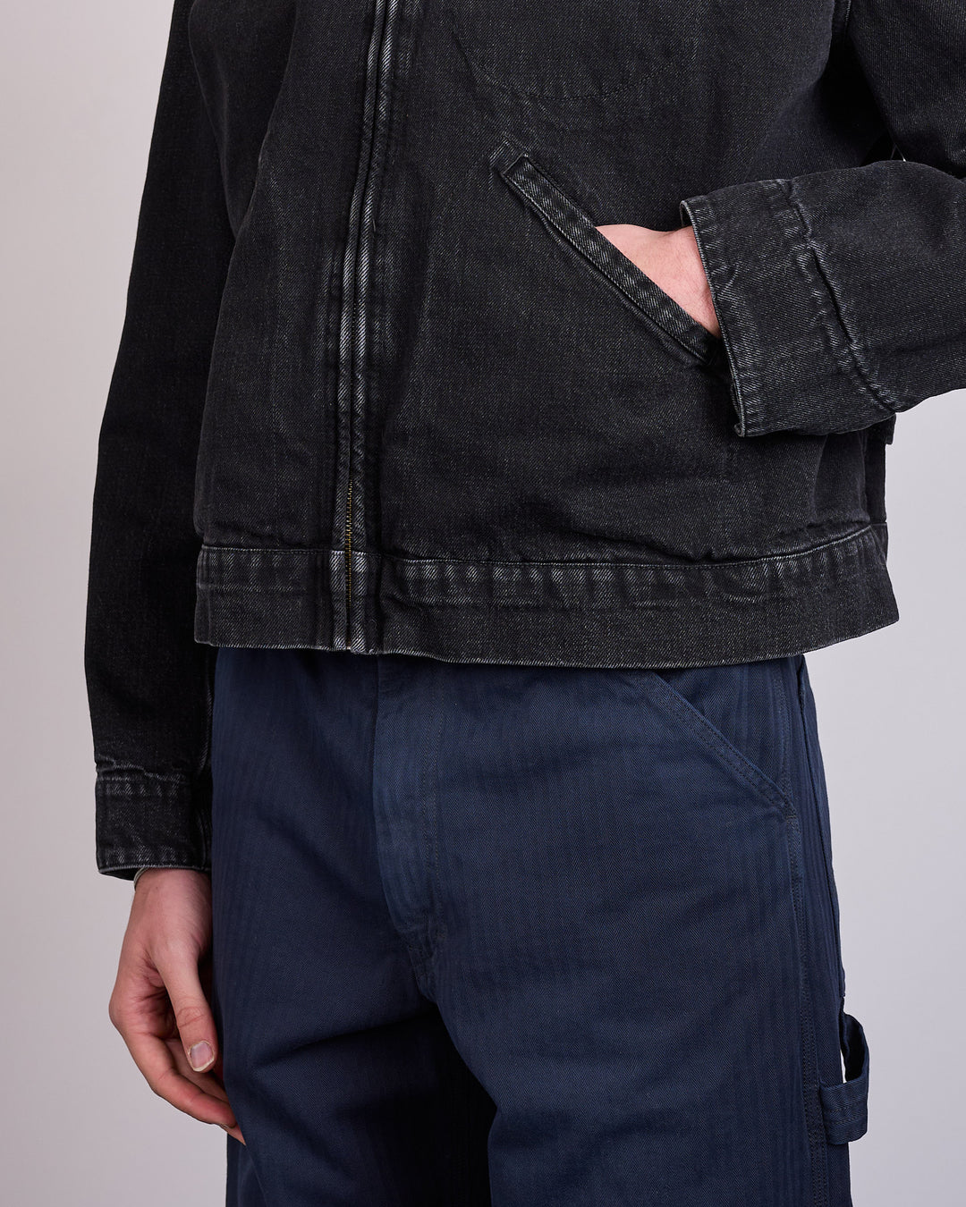 Maison Margiela Japanese Denim Zip Jacket Washed Black