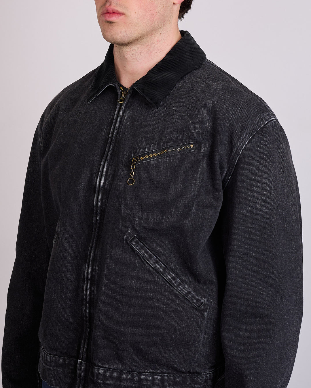 Maison Margiela Japanese Denim Zip Jacket Washed Black
