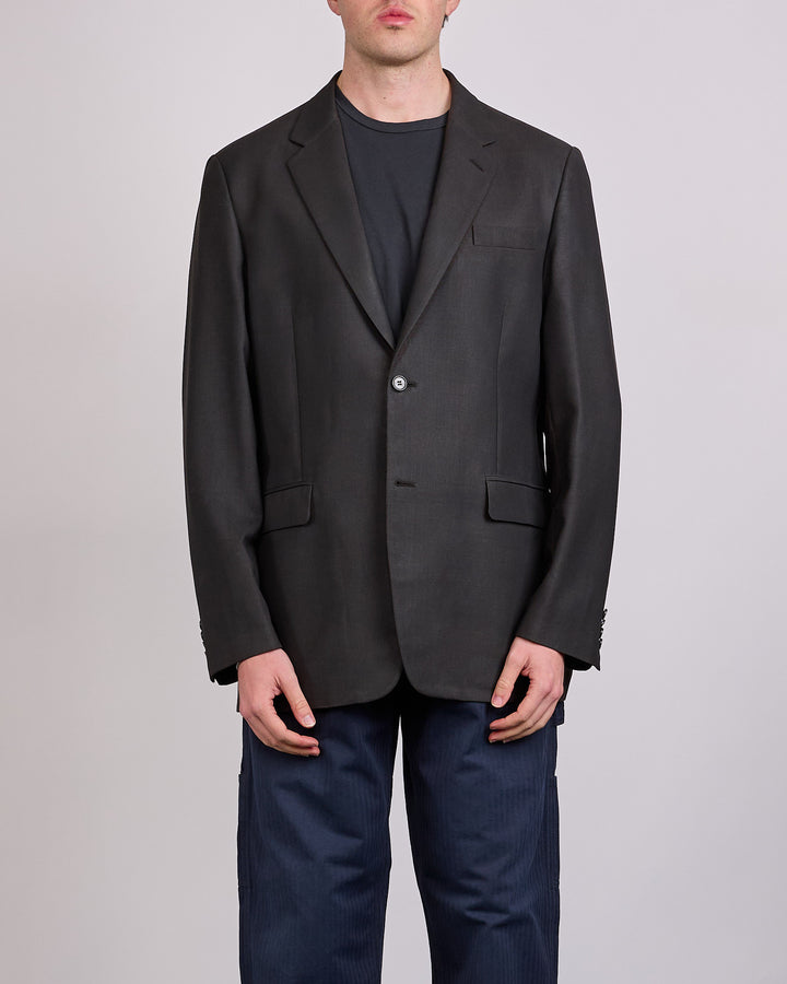 Maison Margiela Light Fresco Wool Blazer Dark Brown