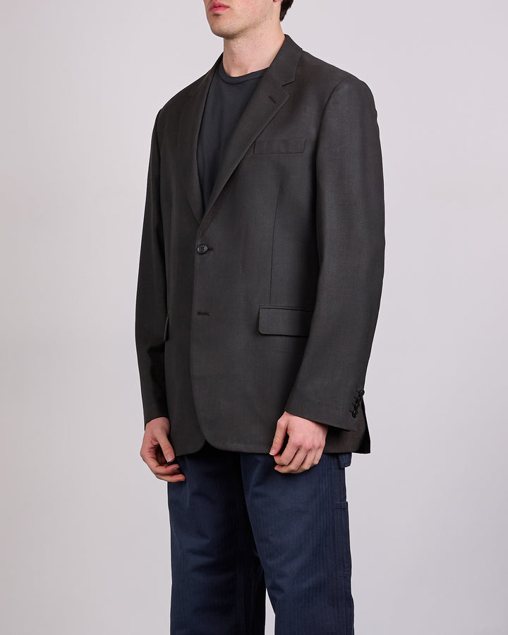 Maison Margiela Light Fresco Wool Blazer Dark Brown