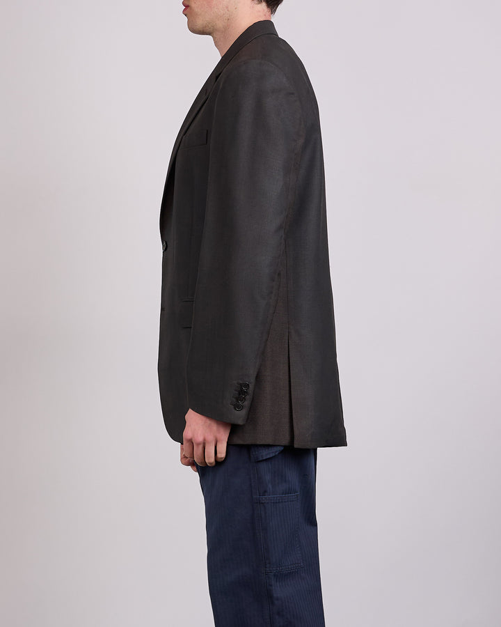 Maison Margiela Light Fresco Wool Blazer Dark Brown