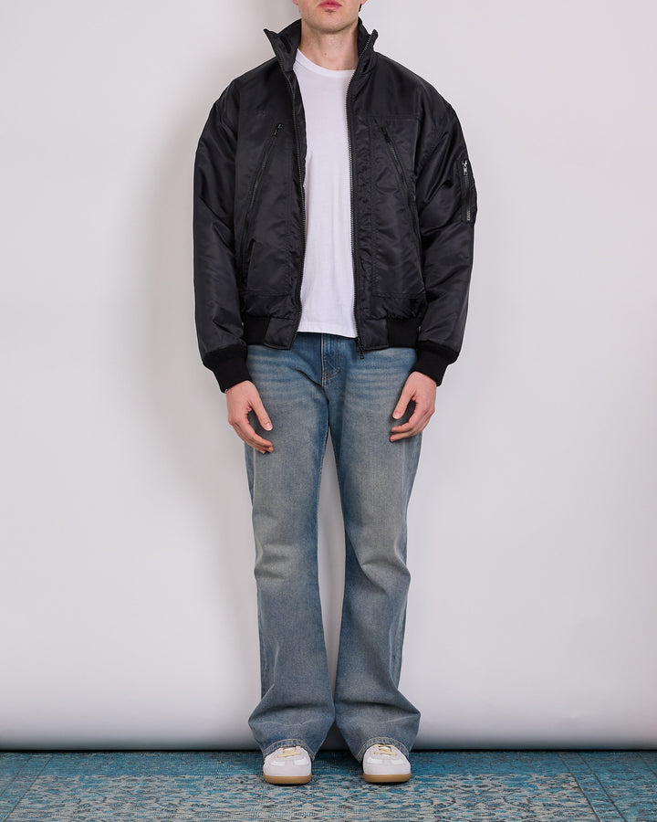 Maison Margiela MM6 Bomber Nylon Zip Jacket Black