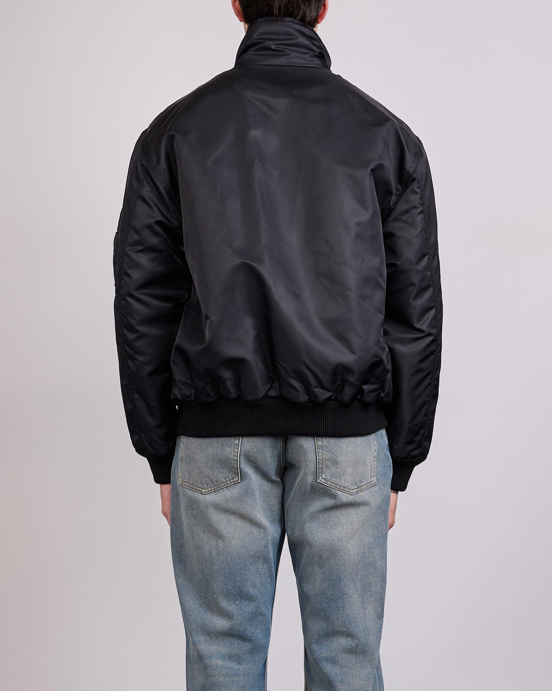 Maison Margiela MM6 Bomber Nylon Zip Jacket Black