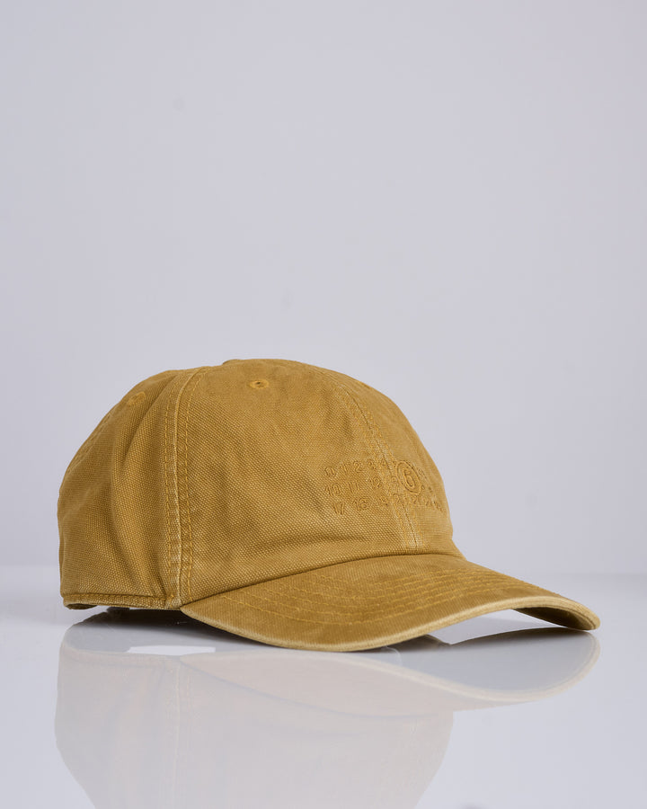 Maison Margiela MM6 Cotton Canvas Numbers Logo Cap Tobacco