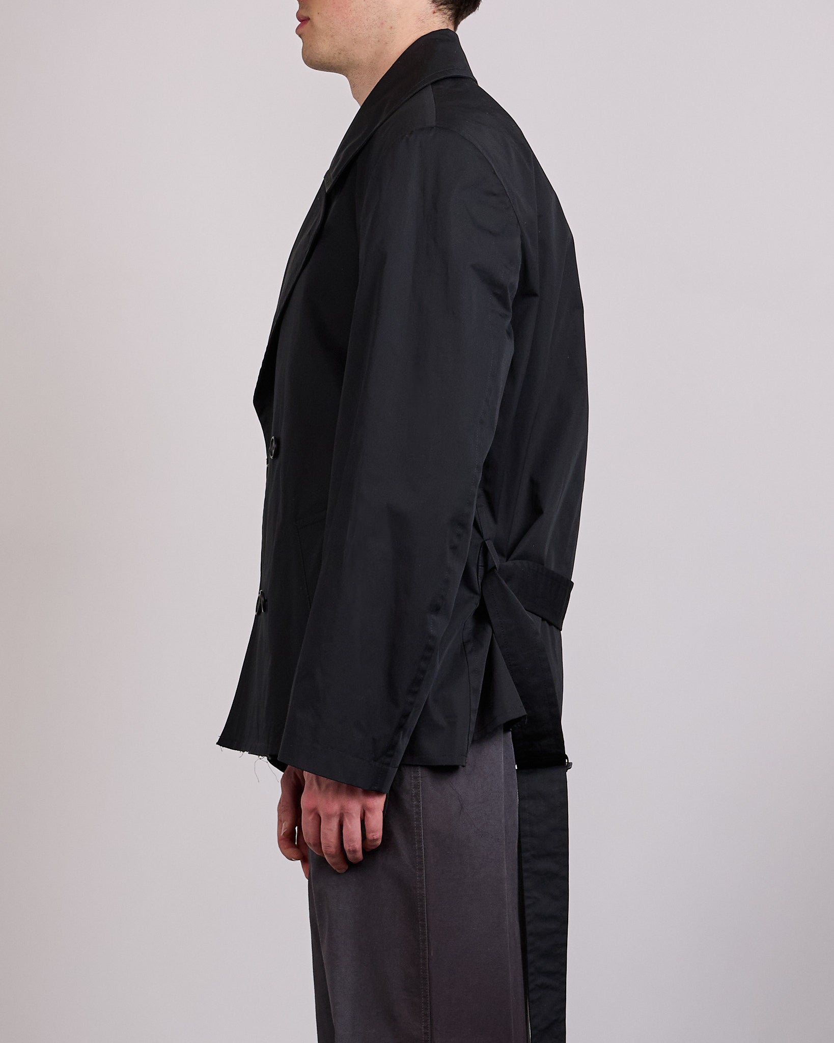 Maison Margiela MM6 DWR Gabardine Short Trench Black – LESS 17