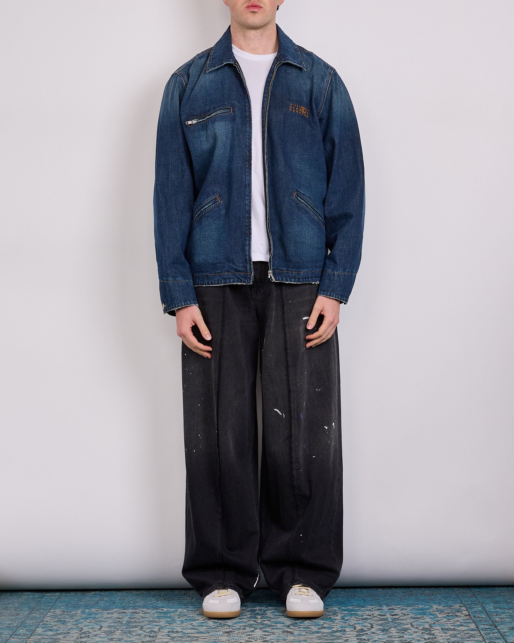 Maison Margiela MM6 Denim Zip Numbers Jacket Med Blue – LESS 17