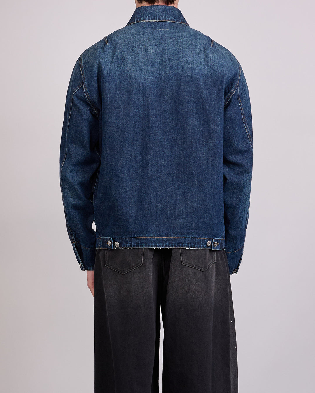 Maison Margiela MM6 Denim Zip Numbers Jacket Med Blue