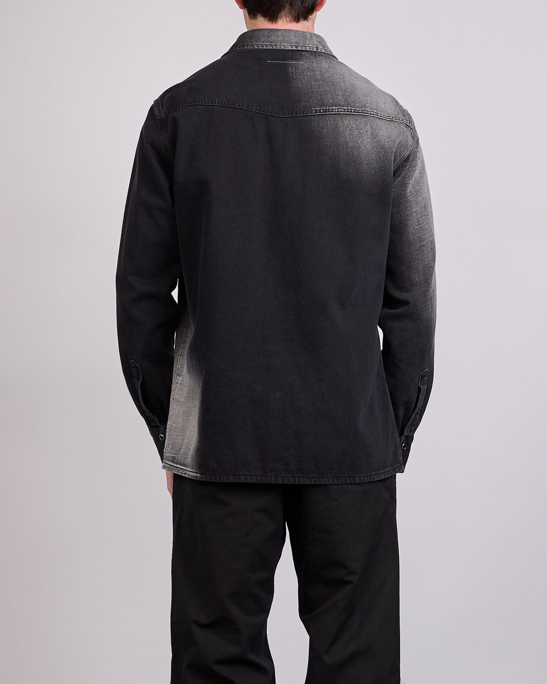 Maison Margiela MM6 Fade Denim Cowboy Snap Shirt Black