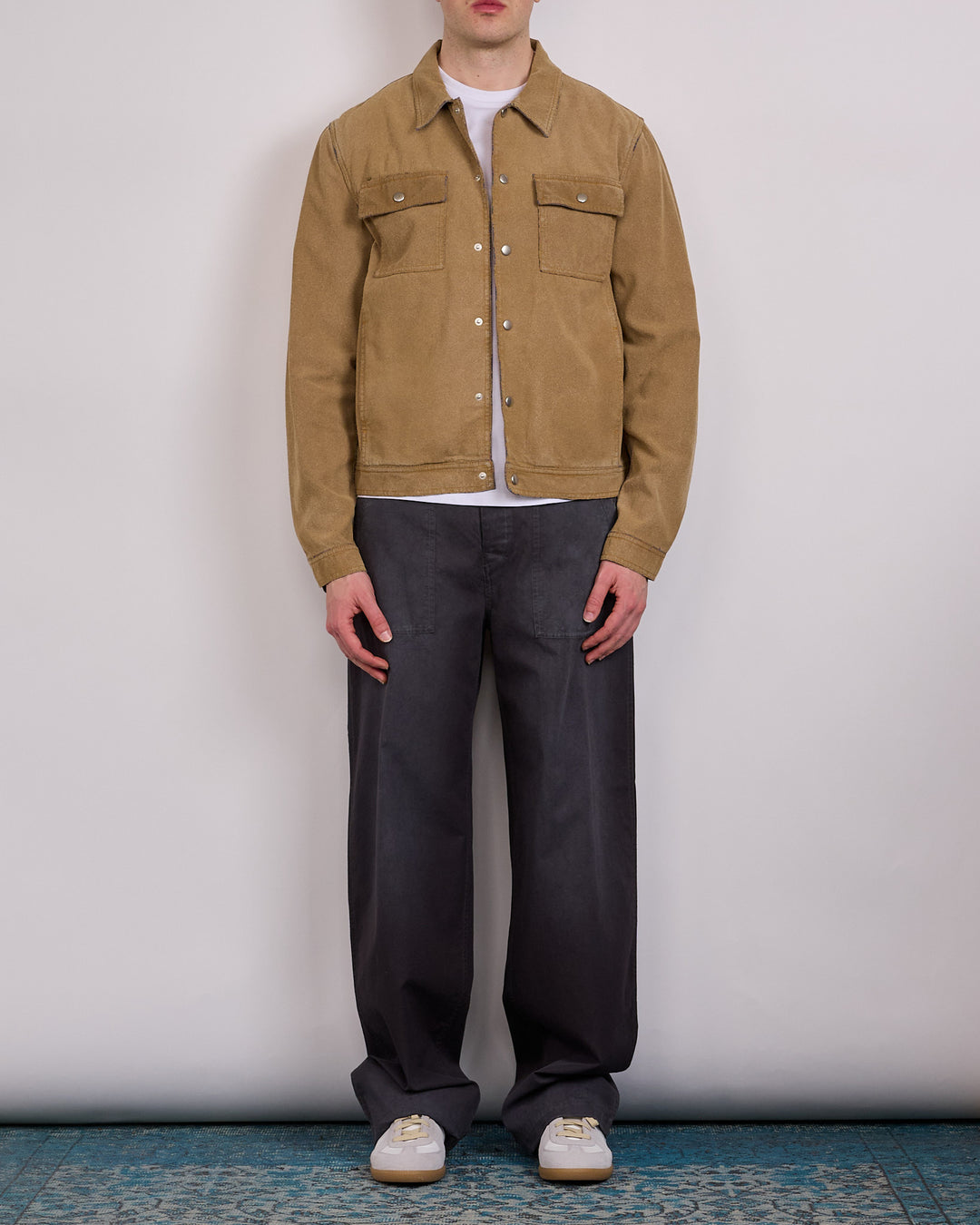 Maison Margiela MM6 Flock Denim Snap Jacket Sand