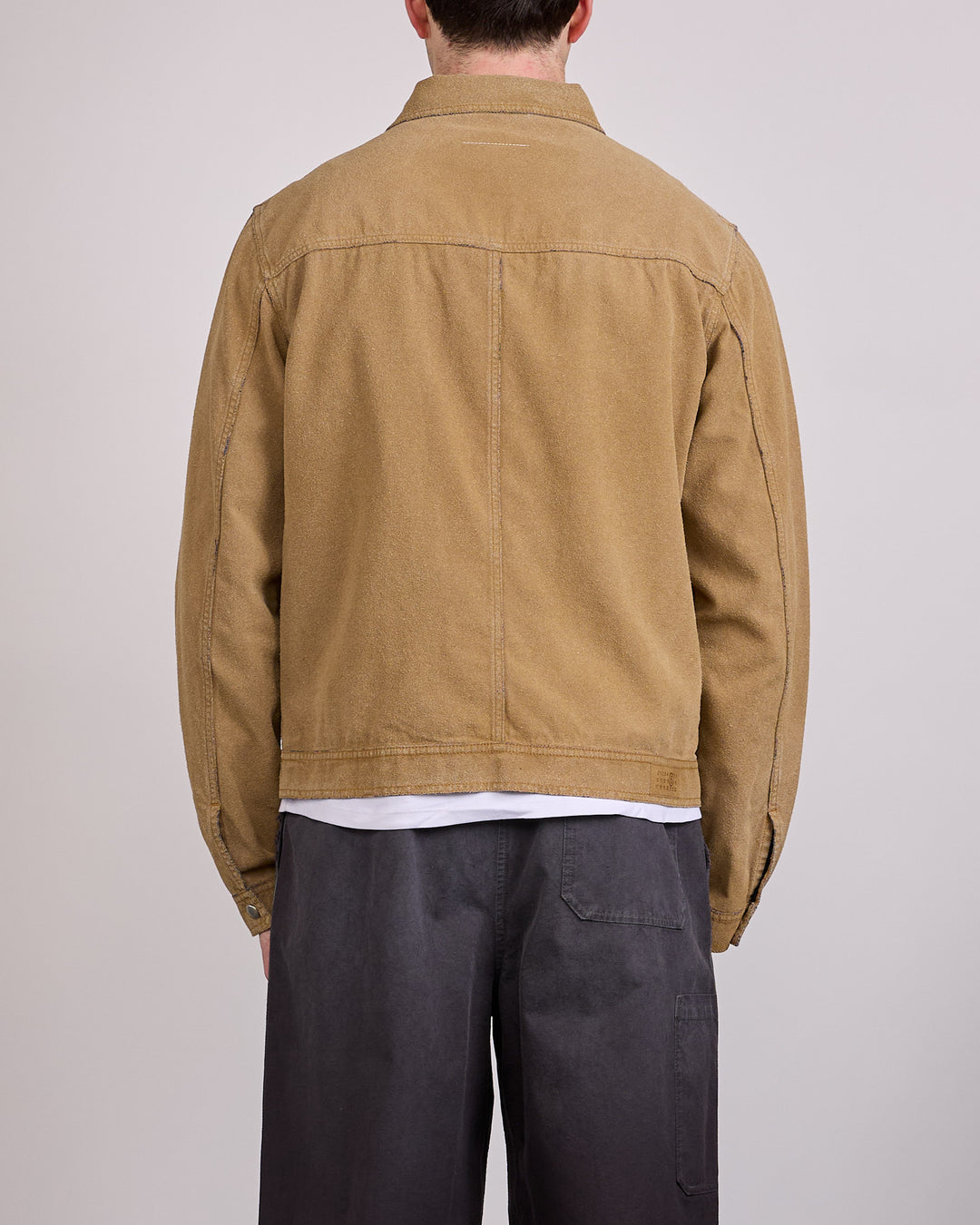 Maison Margiela MM6 Flock Denim Snap Jacket Sand