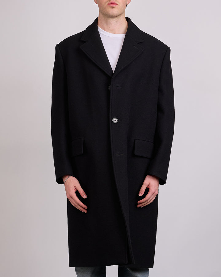 Maison Margiela MM6 Heavy Wool Felt Coat Black