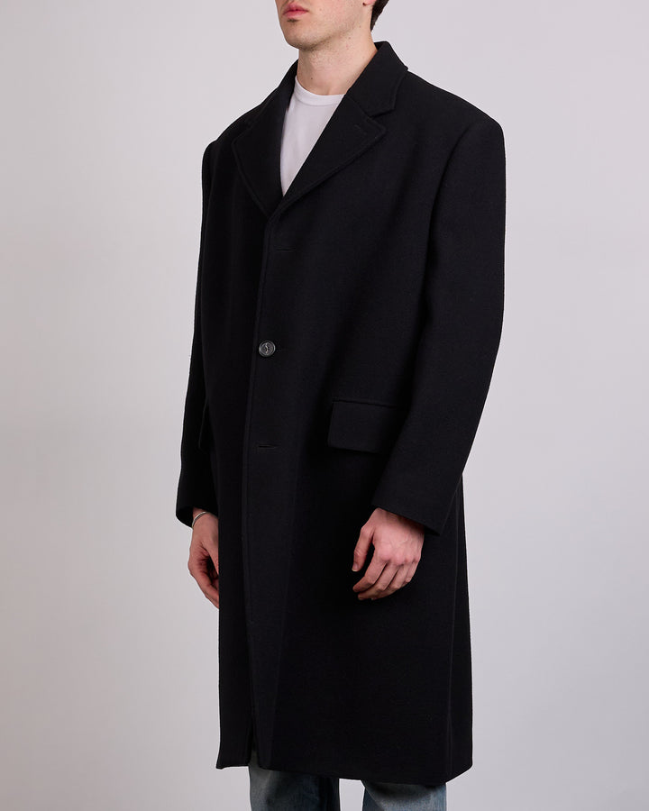 Maison Margiela MM6 Heavy Wool Felt Coat Black