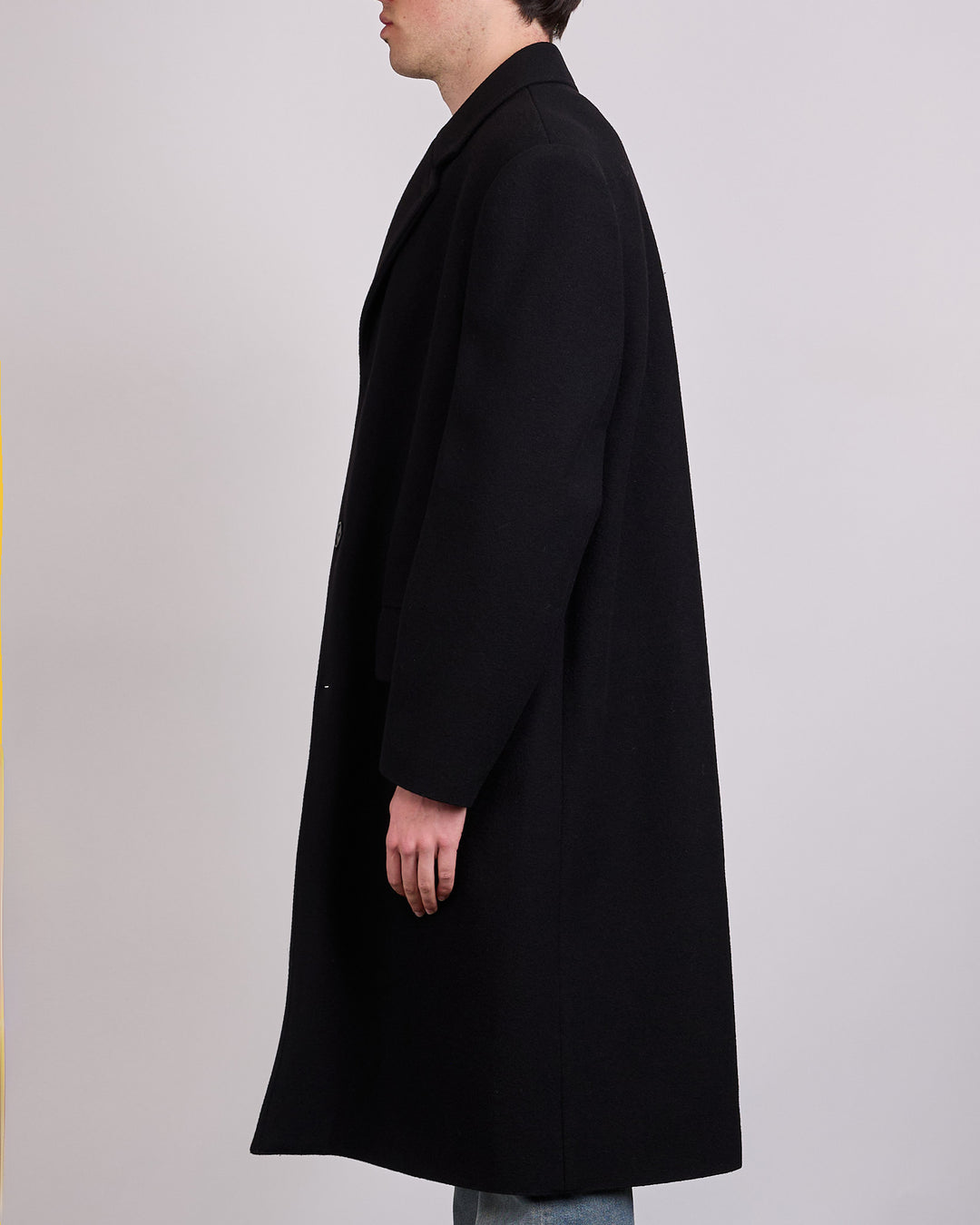 Maison Margiela MM6 Heavy Wool Felt Coat Black