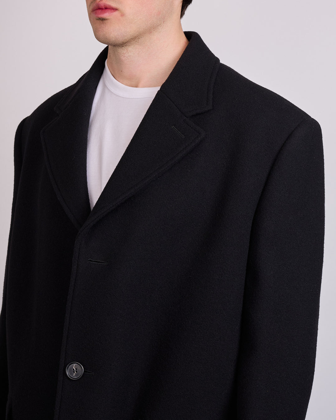 Maison Margiela MM6 Heavy Wool Felt Coat Black