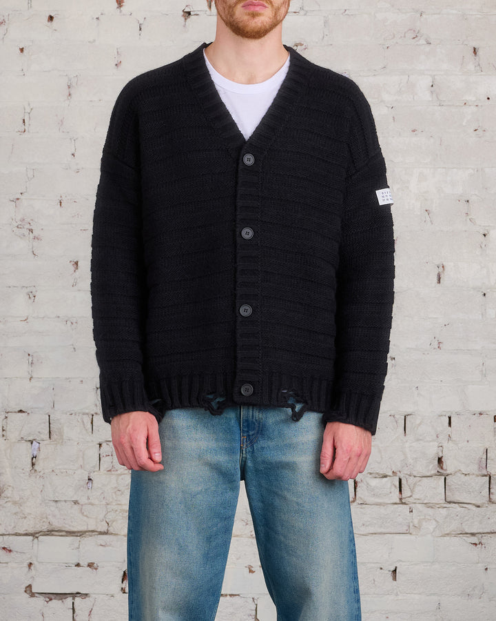 Maison Margiela MM6 Links Distressed Cardigan Black