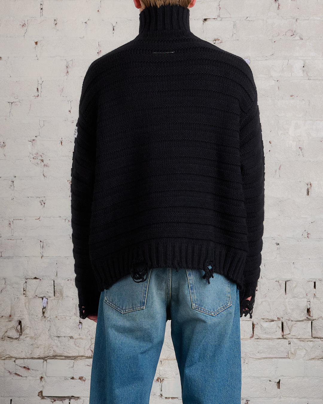 Maison Margiela MM6 Links Distressed Sweater Black