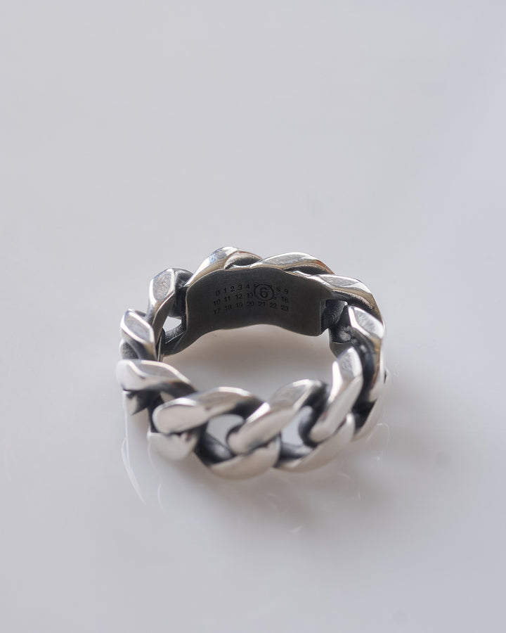 Maison Margiela MM6 Minimal Logo Curb Ring Palladio