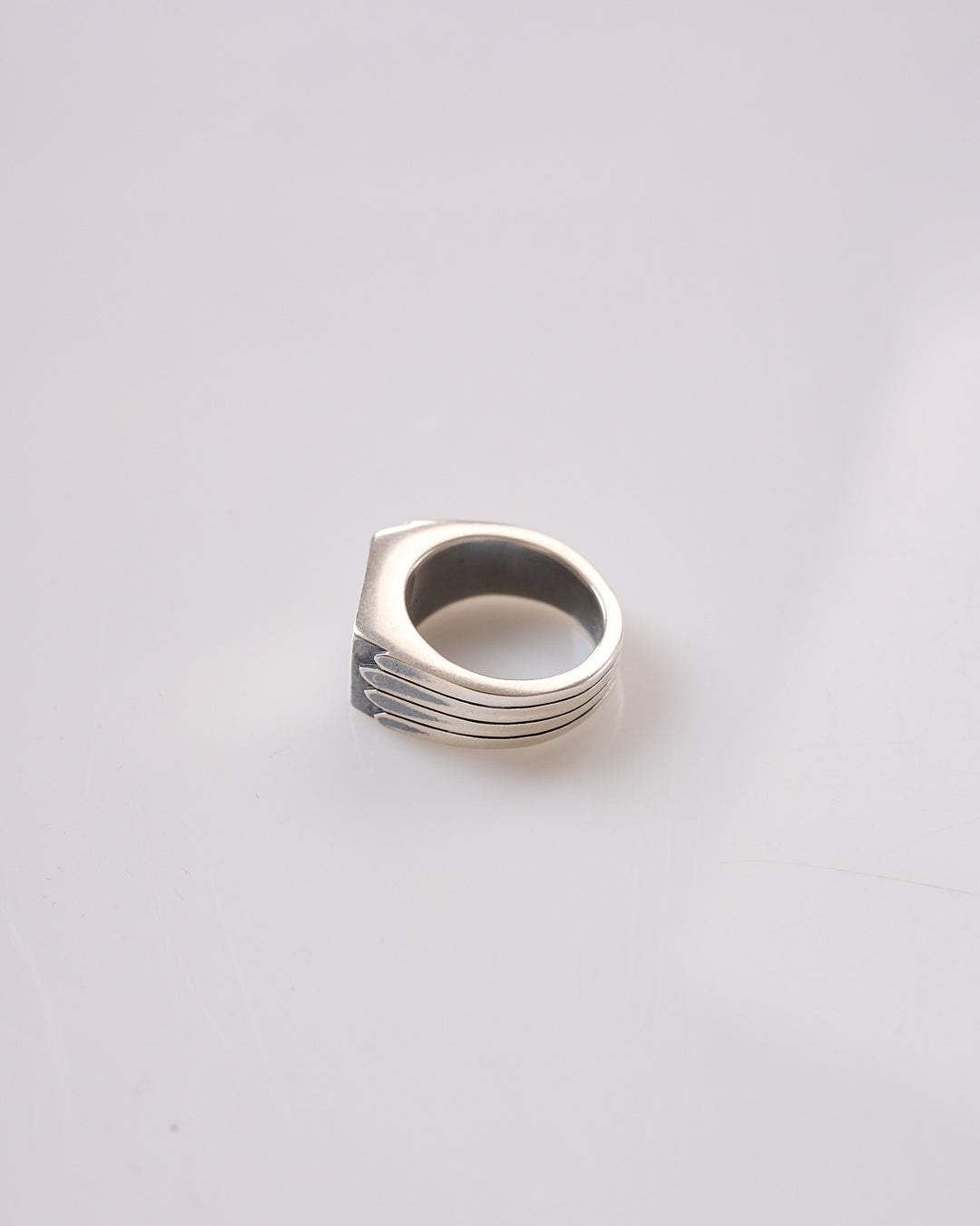 Maison Margiela MM6 Minimal Logo Groove Signet Ring
