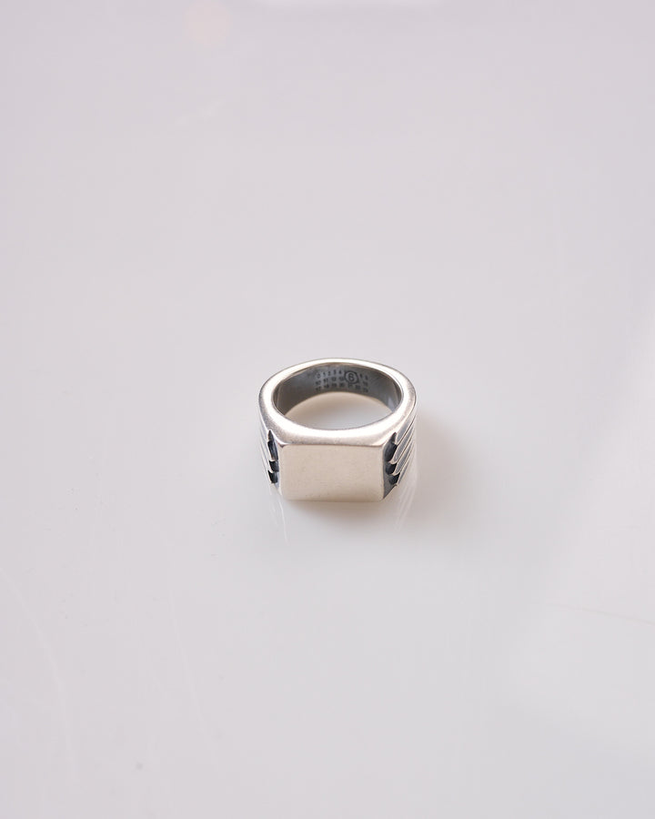 Maison Margiela MM6 Minimal Logo Groove Signet Ring