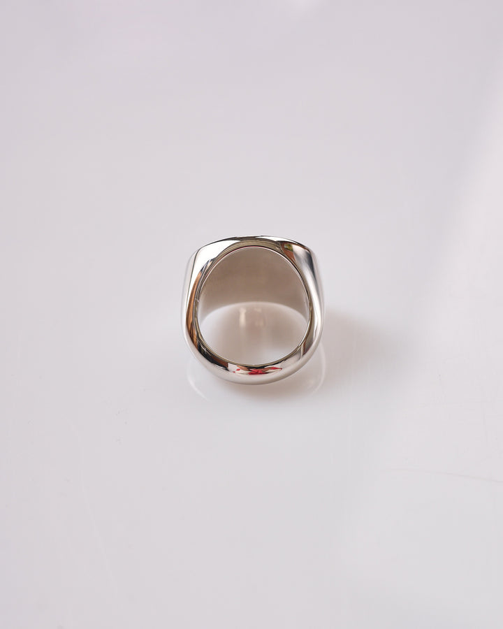 Maison Margiela MM6 Minimal Logo Oval Signet Ring