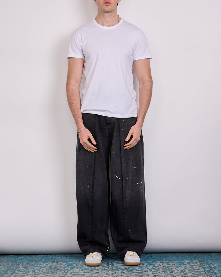 Maison Margiela MM6 Pleat Relaxed Jean Black Paint