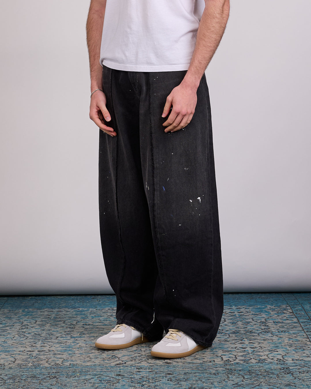 Maison Margiela MM6 Pleat Relaxed Jean Black Paint