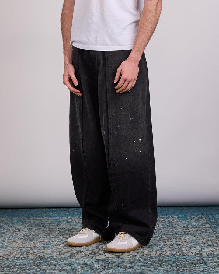 Maison Margiela MM6 Pleat Relaxed Jean Black Paint