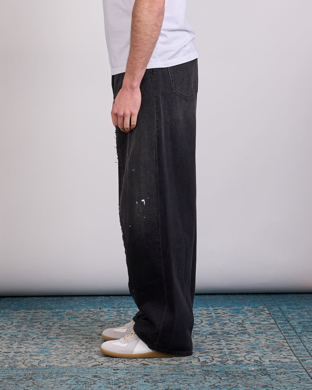 Maison Margiela MM6 Pleat Relaxed Jean Black Paint