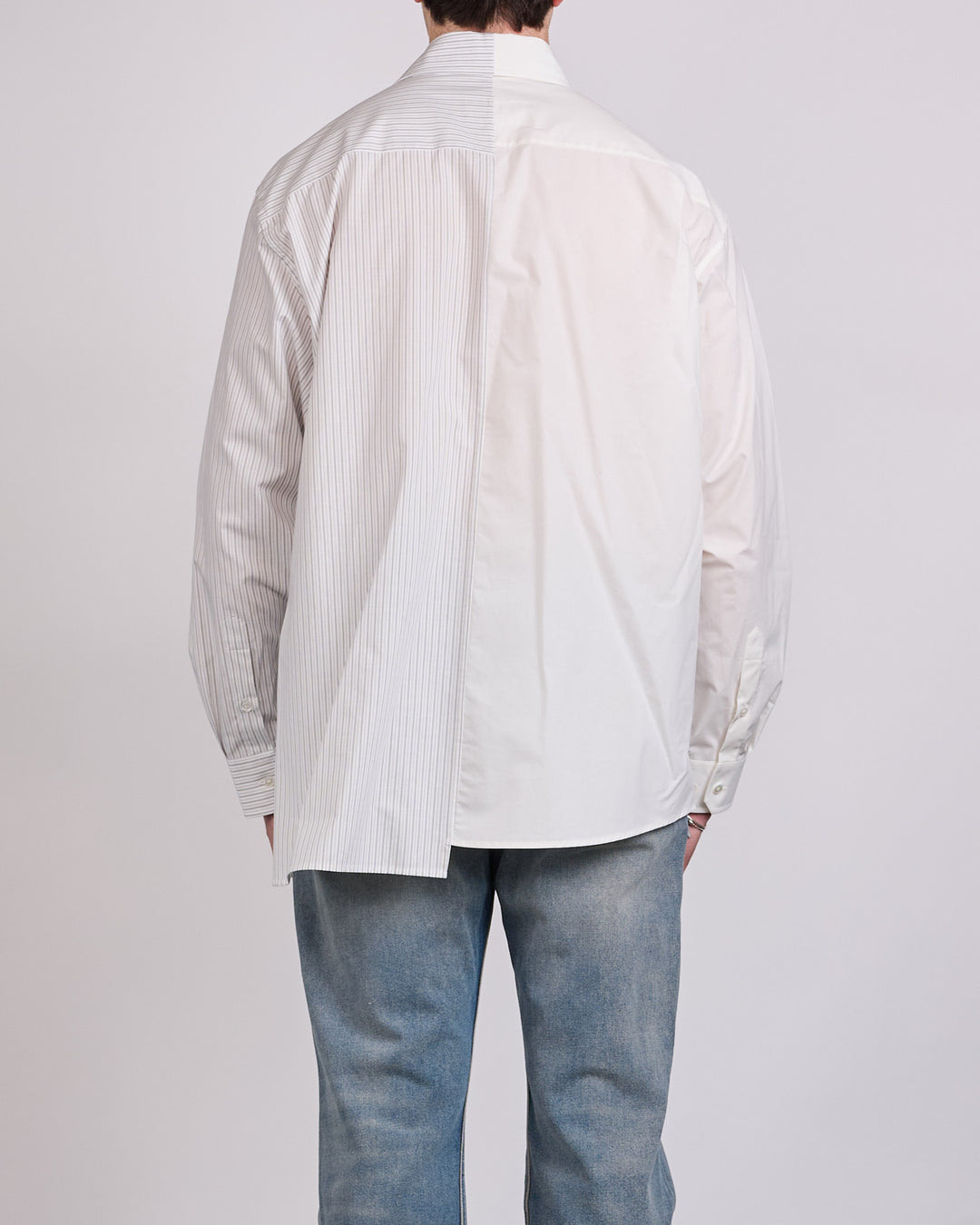 Maison Margiela MM6 Poplin Numbers Button Shirt White Stripe