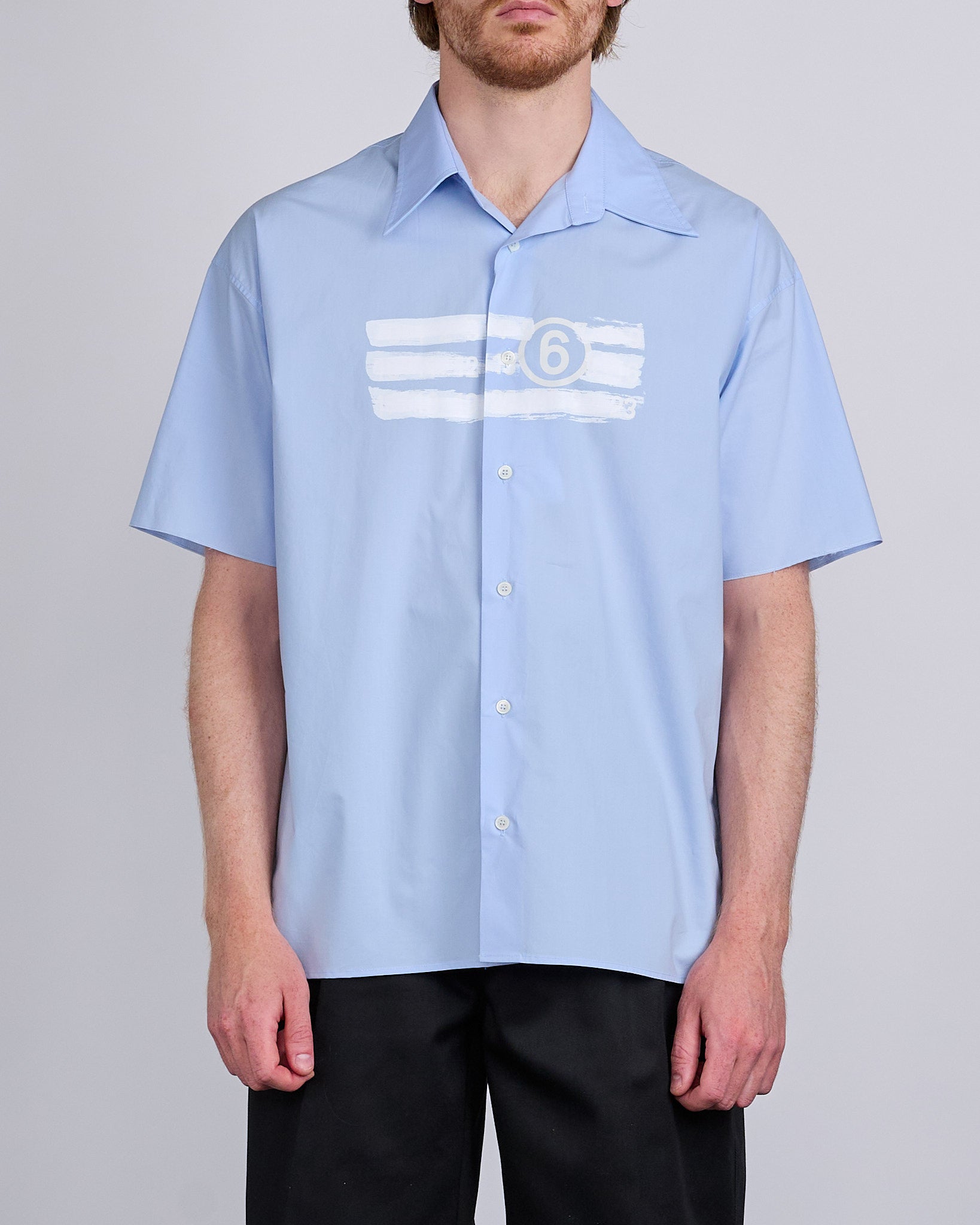 Maison Margiela MM6 Poplin Show Button Shirt Light Blue – LESS 17